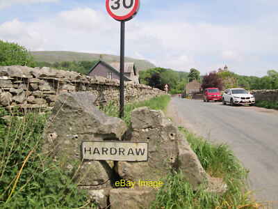 Photo 12x8 A makeshift village name sign Hardraw Coming in from the west t c2018