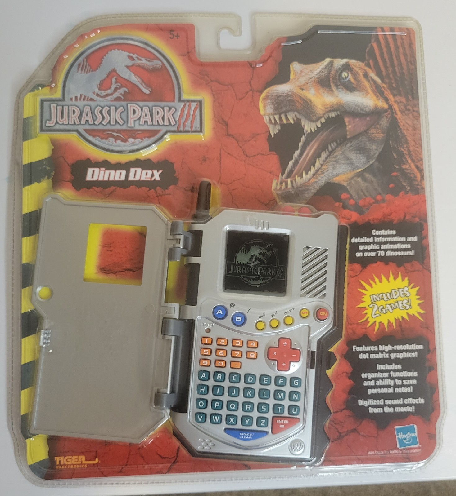 Jurassic Park III Dino Dex 2001 Tiger Electronics Hasbro Jurassic Park 3