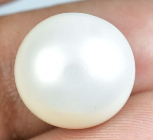 12.75 Ct Natural Australian South Sea White Pearl Certified Untreated Gemstone - Foto 3 di 6