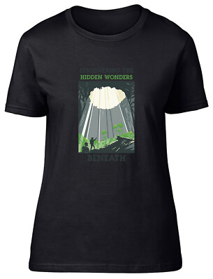 Caving Caver Damen T-Shirt Discovering the Hidden Wonders Beneath Ladies Tee