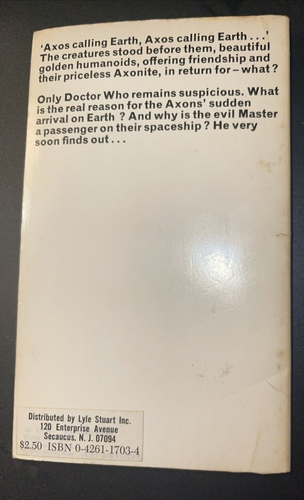 Doctor Who and the Claws of Axos Vintage Paperback, Terrance Dicks 1982 - Picture 2 of 2