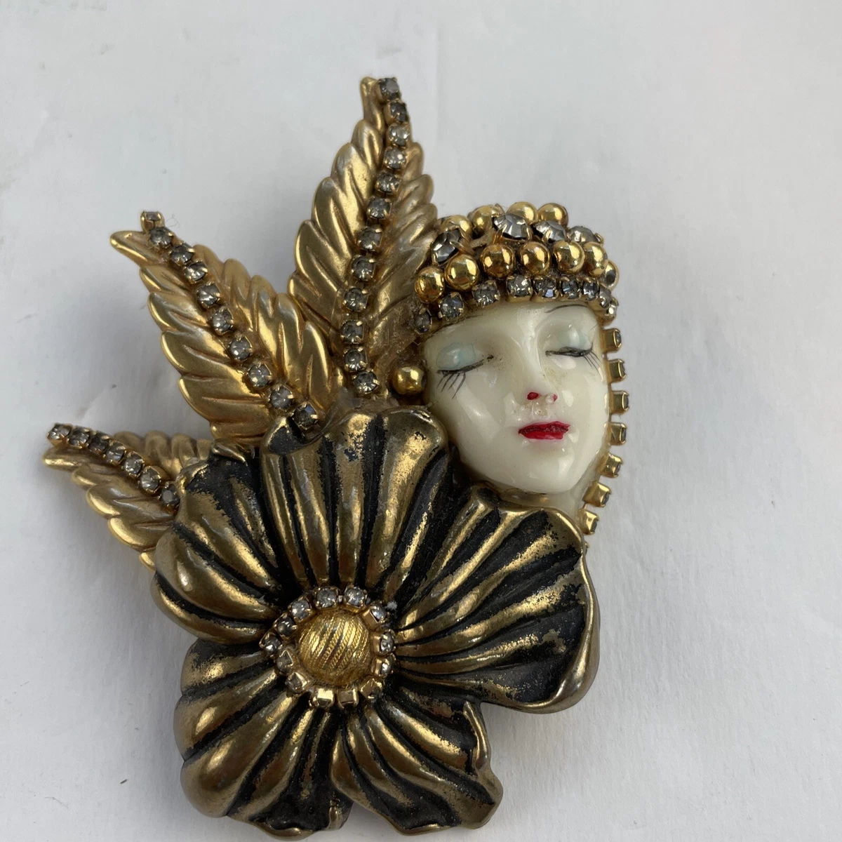 Lady head face brooch clearance