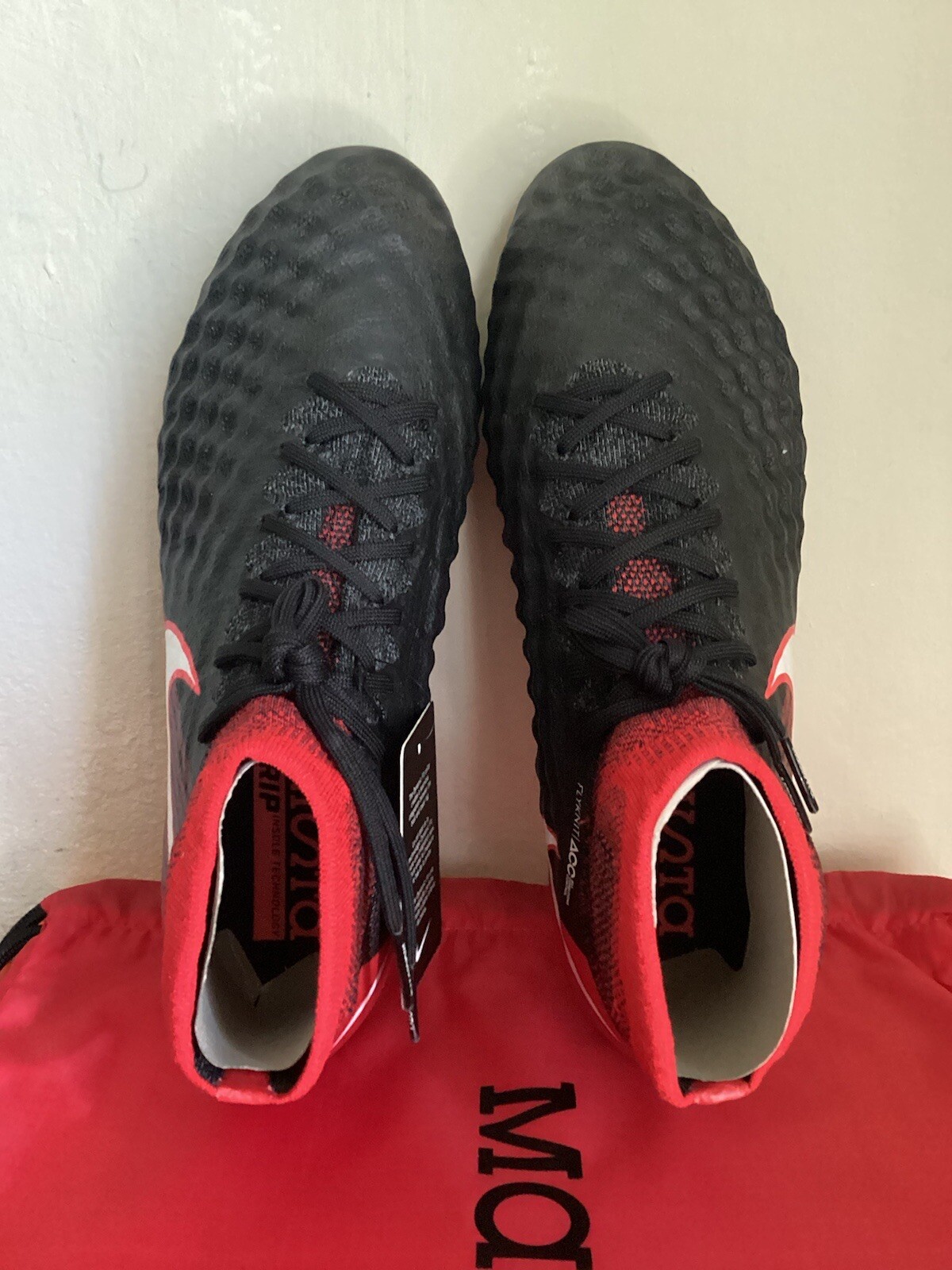 NIKE MAGISTA OBRA II FG (BLACK/RED) ( SOCCER SHOES/CLEATS) SIZE 9 ( 844595-061 ) image 8