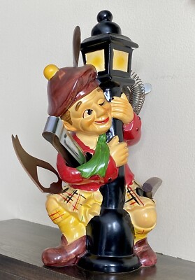 Vintage DRUNK SCOTSMAN LEANING ON LAMPPOST Ceramic Bar Tool Utensil Holder Toter