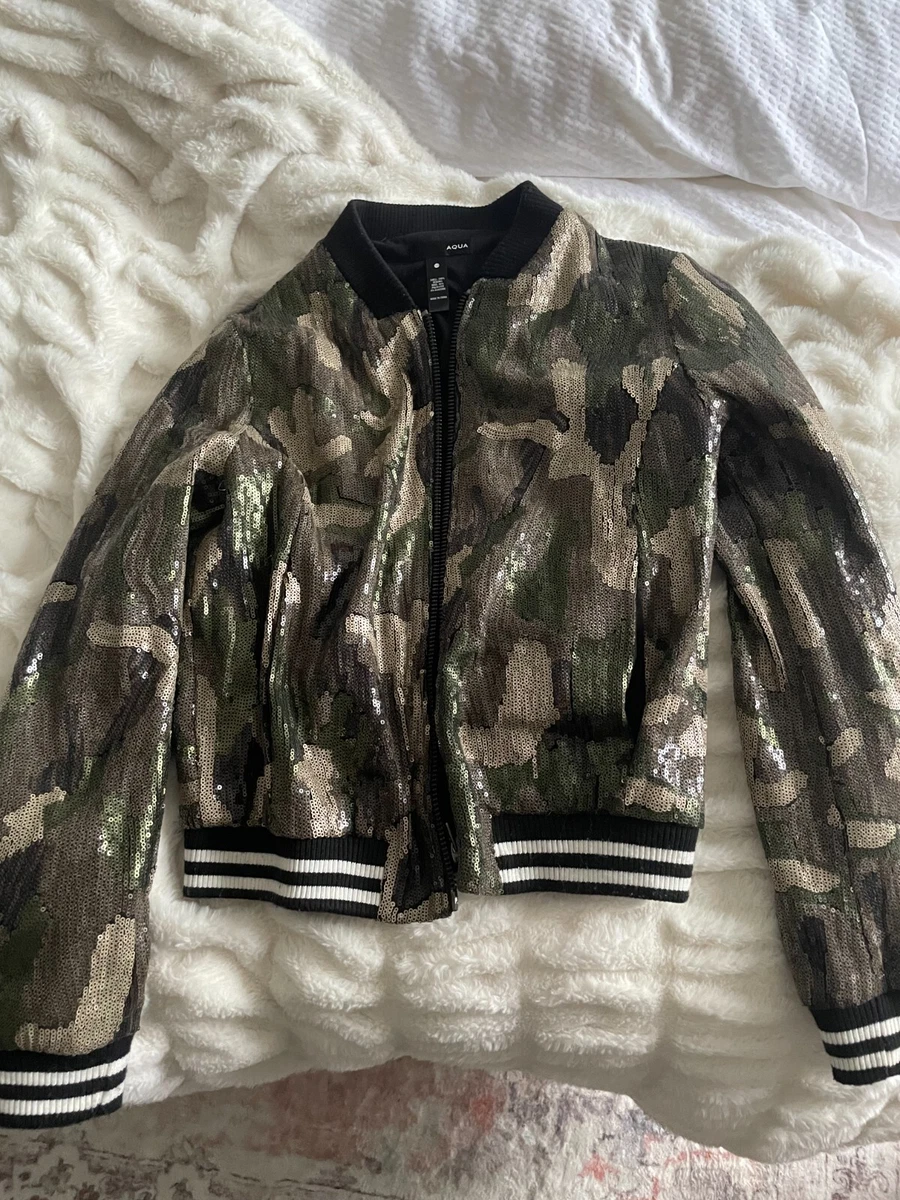 Sequin camo 2025 bomber jacket