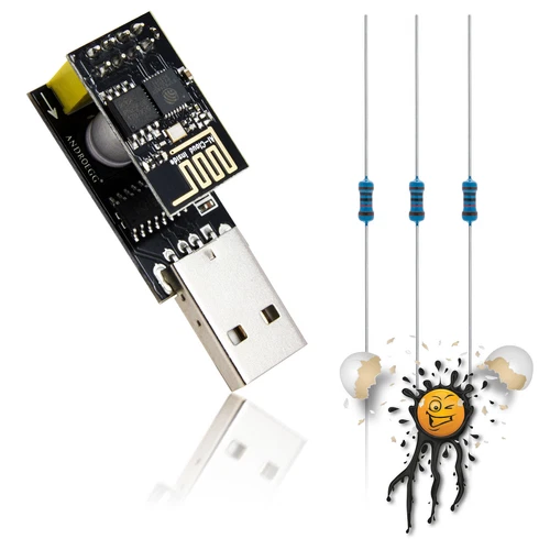 ESP-01 Beginner Set ESP8266 8Mbit + USB TTL serial Konverter Widerstände NodeMCU