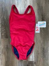 SPORTI~NWT Solid Red Competition Racerback Swimsuit~Women's Size 34~NEW~