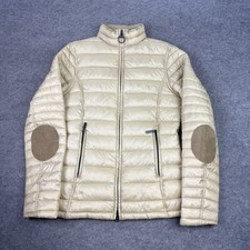 Barbour Jacket Womens UK 10 Beige Clyde Short Baffle Quilt Puffer Lightweight