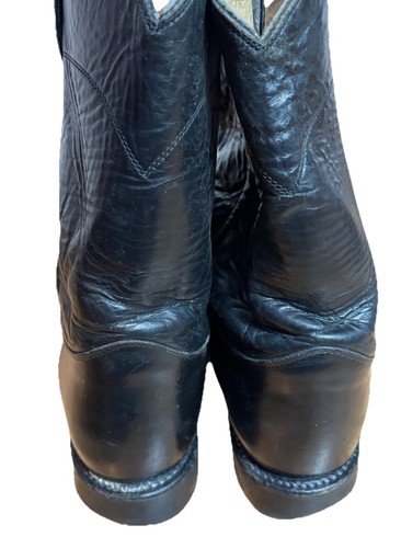 Botas de Vaquero Justin 13 B De Colección Para Hombre Cuero Negro EE. UU. 3170 Resistentes al Aceite - Imagen 9 de 12