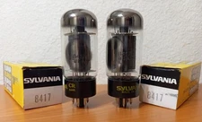 2x Sylvania 8417 Gray Plates Dual Ring Getters "Matched Date Code" Tested Strong