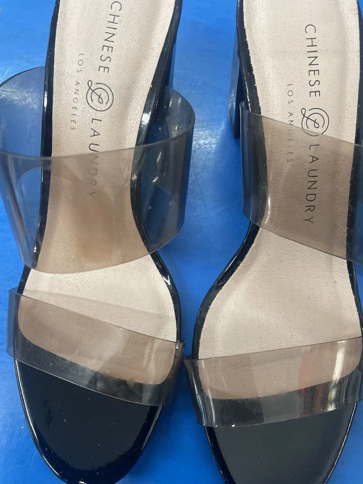 Sandalias chinas de lavandería negras con punta abierta talla 6 Foto 3 de 4