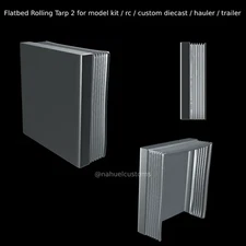 1/25 resin 3d printed flatbed trailer rolling tarp by Nahuel Customs