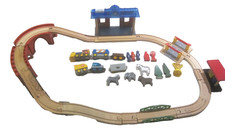 Wooden Train Set Bridges Station Extra Trains Raisers Tracks Figures Custom Lot