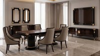 Modernes Braun Esszimmer Set Holz Metall Esstisch StüHle