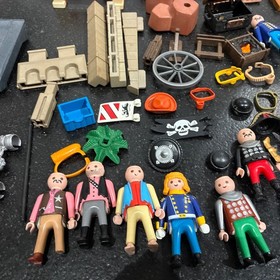 Large Playmobil Lot, Barn, Castle, Figures, Accessories, Pirates, Weapons, Etc.