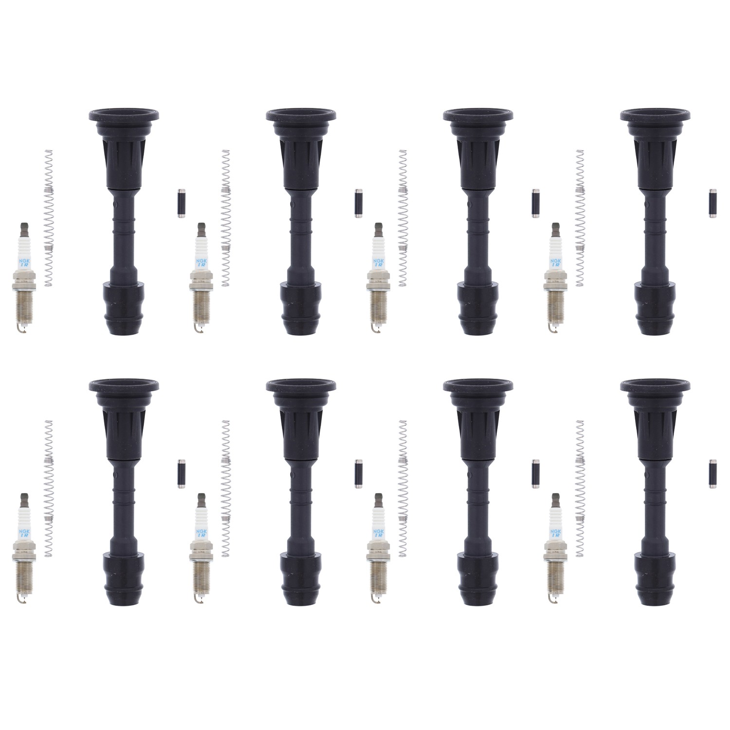 NGK 8 Laser Iridium H. I. Spark Plugs  Denso Coil Boots Kit for Armada Titan V8