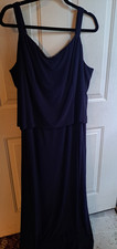 WOMENS SIZE 20W - ALEX EVENINGS - LONG BLUE DRESS WITH Trimmed Jacket