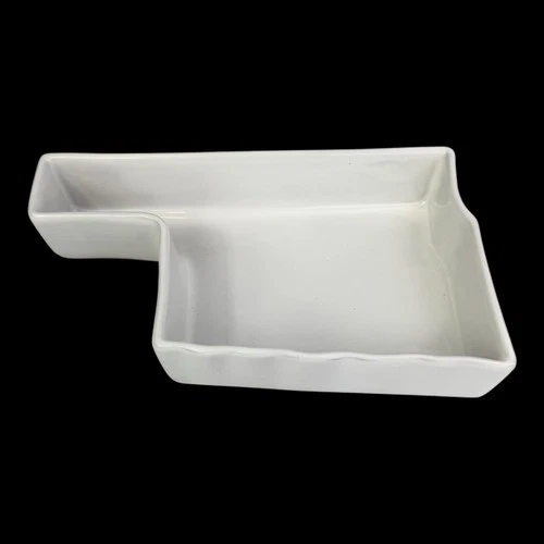 Frankoma Pottery OK Oklahoma State Shaped Baking Dish Cake Pan Snack Tray White