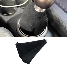Car Shift Boot Cover, Suede Leather Shift Knob Boot Dust Cover, Black Black