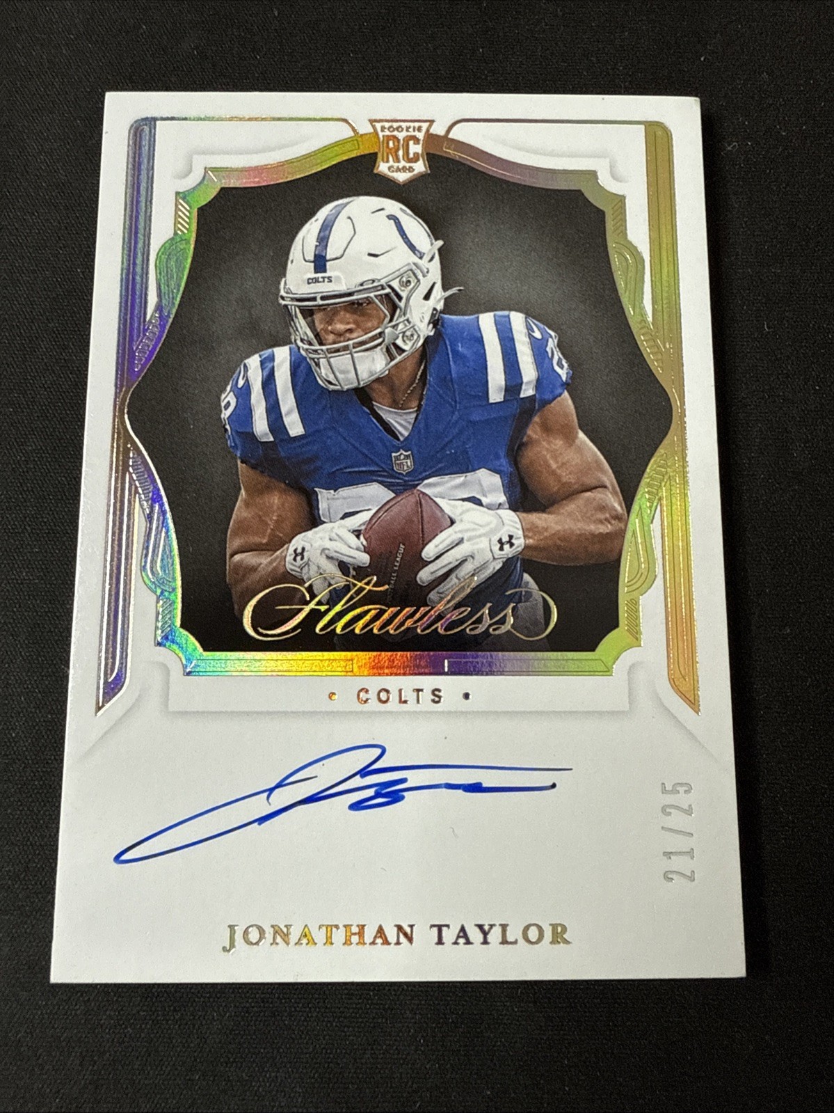 2020 Panini Flawless Jonathan Taylor Rookie On Card Auto Rookie Shadow /25