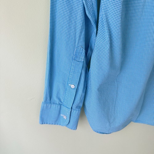 Bonobos Men’s S Slim Fit Button Down Shirt Teal Gingham Cotton Lightweight EUC - Picture 5 of 8