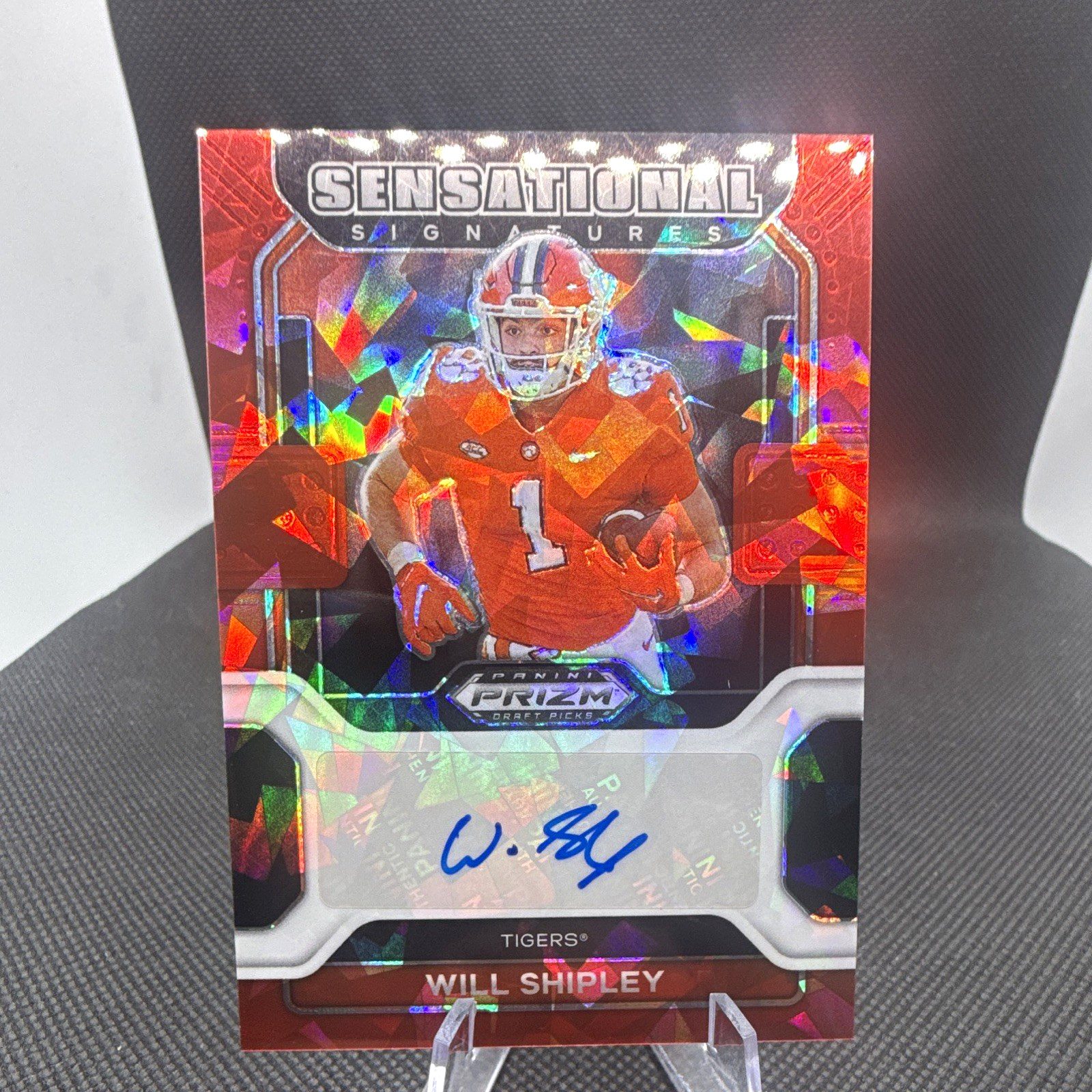 Panini 2022 Prizm Draft Picks Will Shipley Clemson Sensational Signatures Auto