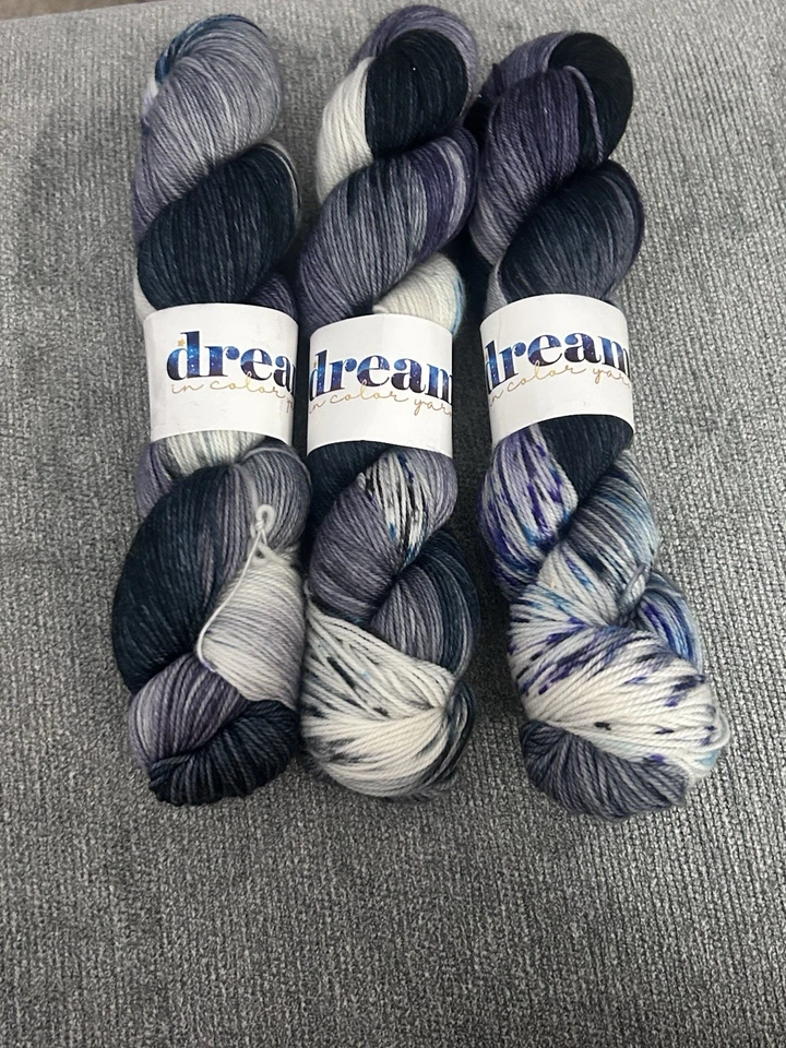 3 Fios Sonho em Cor Peso Dedo Cor "Caldeira" Azul NOVO - Imagem 4 de 4