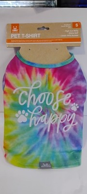 Best Friends Choose Happy Tie Dye Pet T-Shirts for Dogs & Cats,- Size S