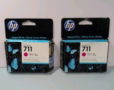 HP 711 Magenta Ink Cartridges CZ131A Genuine 2 Pack Sealed Boxes Exp 2025