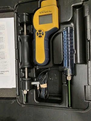 Delmhorst Tech Check Plus Moisture Meter With Probes & Case - Tested 