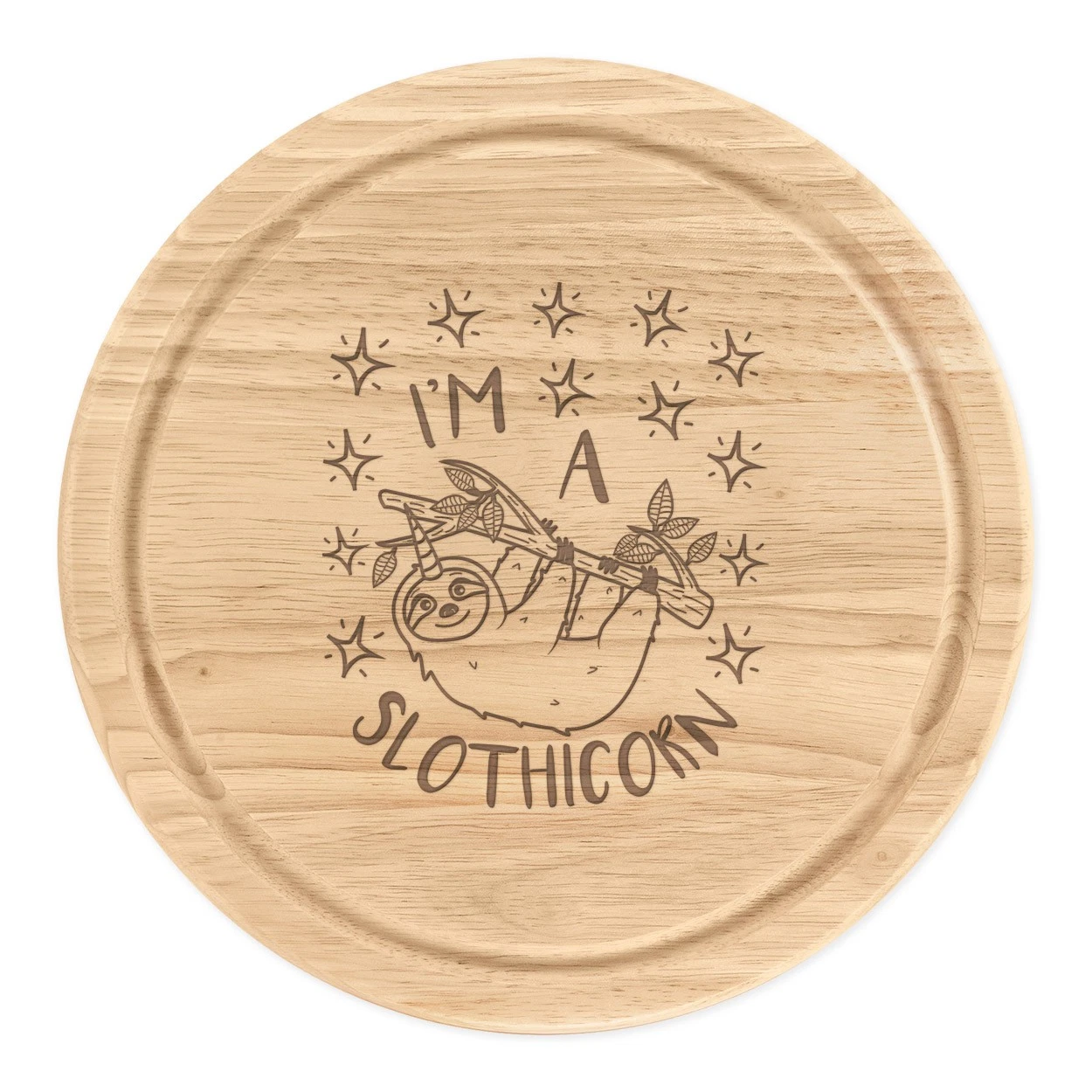 I'm A Slothicorn Round Chopping Cheese Board Funny Sloth Unicorn Joke Animal