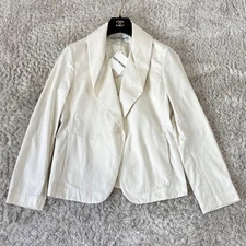 Rare Issey Miyake 3D Sculptural Collar Deformed Tailored Jacket White 3