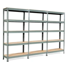 Ironmax 2PCS 5-Tier Metal Storage Shelves 60" Rack W/Adjustable Shelves Gray