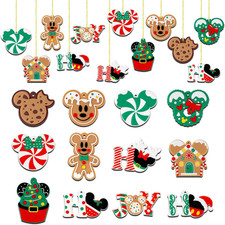 Mickey Mouse Christmas Tree Wooden Hanging Decorations Courtyard Home Party