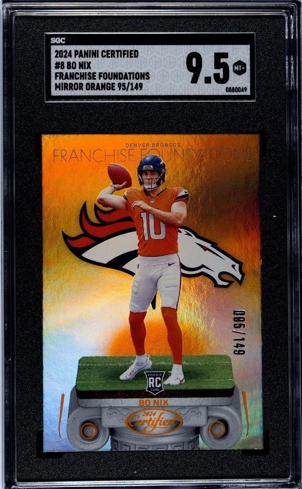 Bo Nix Panini Certified Franchise Foundations #8 Mirror Orange