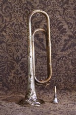 U.S. CAVALRY ANTIQUE INDIAN WARS ERA MILTARY COPPER BRASS BUGLE US REGULATION