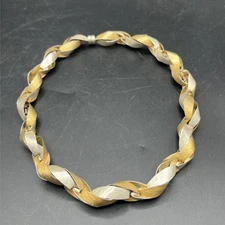 Ribbon Necklace Gold Plated Sterling Silver Toe To Toe American Craftsman 17” RG