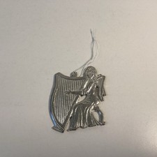 Zinnanhänger Engel mit Harfe Vintage Zinnfigur ca. 5,5 cm  (C23.8)