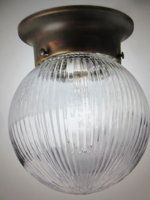 Progress Lighting 6 in. 1-Light Antique Bronze Flush Mount w Clear Ribbed Glass