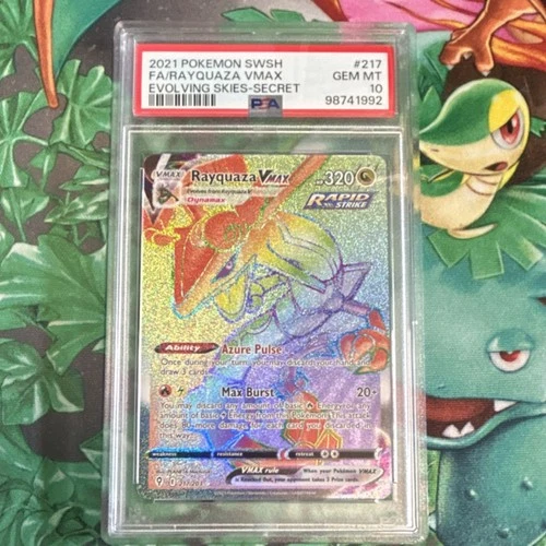 Pokémon Rayquaza VMAX Secret Rare Full Art Holo Evolving Skies 217/203 PSA 10