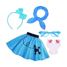 50s Outfit for Girls 50s Sock Hop Poodle Skirt Costume for Girls wi... Fast Ship