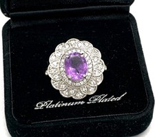 Gorgeous Gold Coast Platinum Plated Ring Size 9 purple 