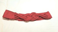 VTG ROYALSILK 100 Silk Red Belt Sz M Knotted Front Adjustable Elegant Classic