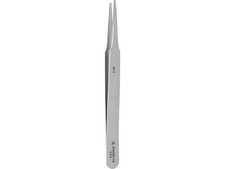 Excelta 2A-S - Tweezers, Straight Tapered Flat Round Points, Stainless Steel,