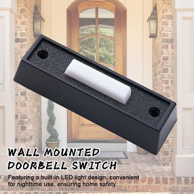 Lighted Doorbell Button Wired Door Bell Push Buttons Mounted Chime Wall LED D6D3