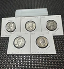 washington silver quarters lot of 5