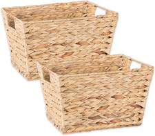 Hyacinth Collection Storage Baskets, Natural, Medium Set, 2 Piece