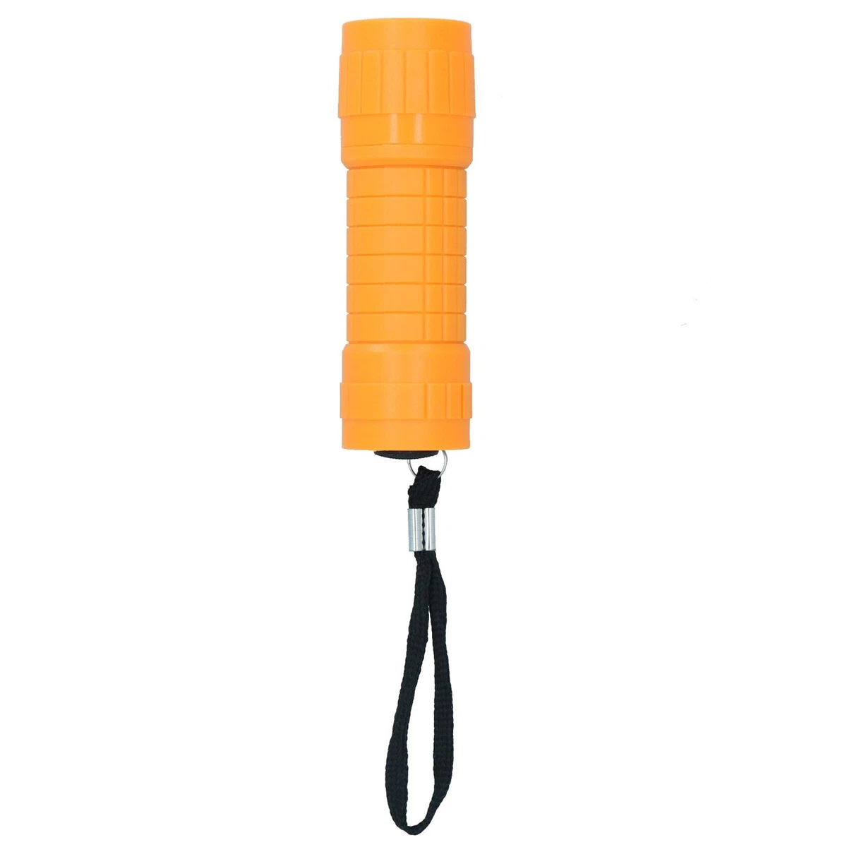 9 LED Naranja Antorcha Luz Mini Linterna Camping Senderismo Estuche de Goma