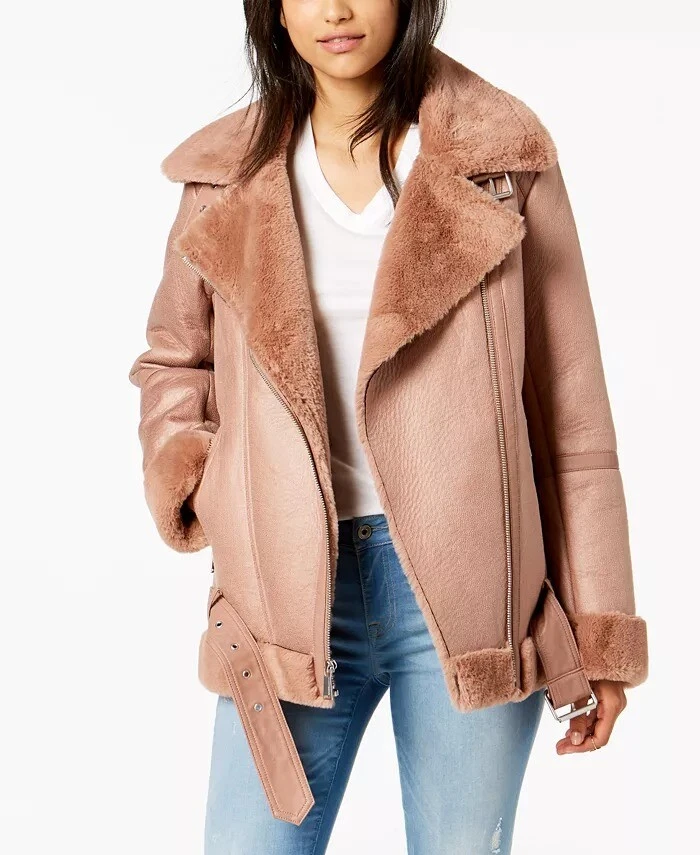 Bcbgeneration faux fur moto best sale jacket