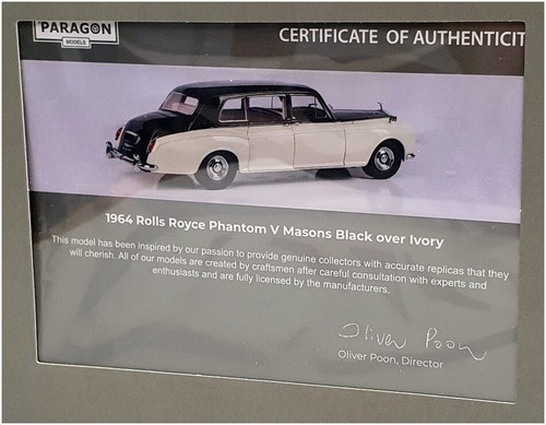 Paragon Models scala 1/18 PA-38219 - 1964 Rolls Royce Phantom V RHD - Foto 6 di 8
